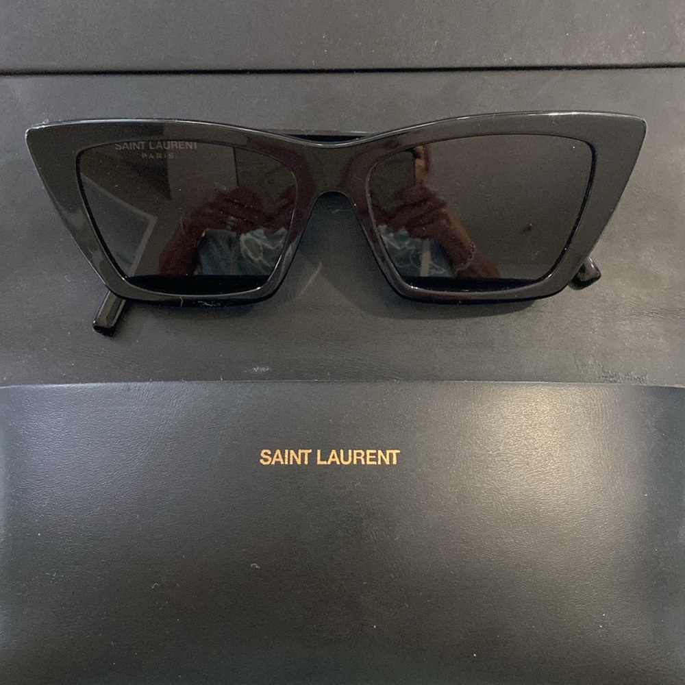 NWOT Saint Laurent Black Sleek Cat-eye Sunglasses - SOLD